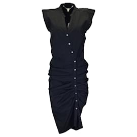 Autre Marque-Veronica Beard Black Ruched Cotton Shirt Dress-Black