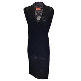 Autre Marque-Missoni Black Sleeveless Silk Lined Knit Midi Dress-Black