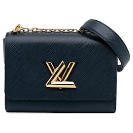 Louis Vuitton-Blue Louis Vuitton Epi Twist MM Crossbody Bag-Blue
