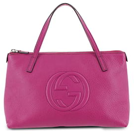 Gucci-Pink Gucci Leather Soho Handbag-Pink