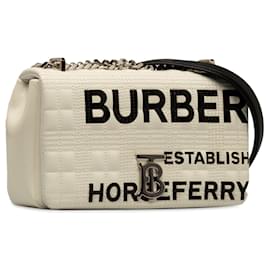 Burberry-White Burberry Small Horseferry Lola Crossbody Bag-White