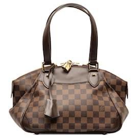 Louis Vuitton-Bolso marrón Louis Vuitton Damier Ebene Verona PM-Castaño