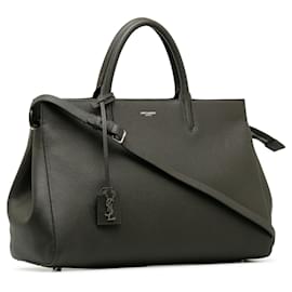 Saint Laurent-Bolso satchel gris Saint Laurent mediano Cabas Rive Gauche-Otro