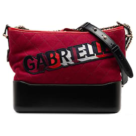 Chanel-Petit sac à bandoulière Gabrielle en laine rouge Chanel-Rouge