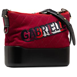 Chanel-Petit sac à bandoulière Gabrielle en laine rouge Chanel-Rouge