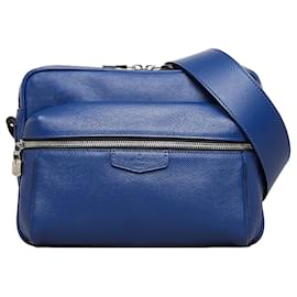 Louis Vuitton-Blue Louis Vuitton Taiga Outdoor Messenger PM Crossbody Bag-Blue