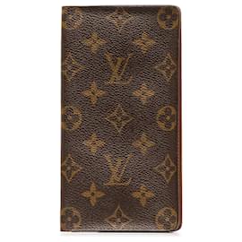 Louis Vuitton-Carteiras longas Louis Vuitton Monogram Porte-Valeurs Cartes Credit Marrom-Marrom
