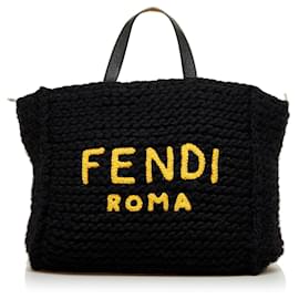 Fendi-Black Fendi Wool Satchel-Black
