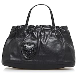 Gucci-Bolso satchel negro con escudo de Gucci-Negro
