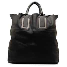 Bottega Veneta-Black Bottega Veneta Leather Tote Bag-Black