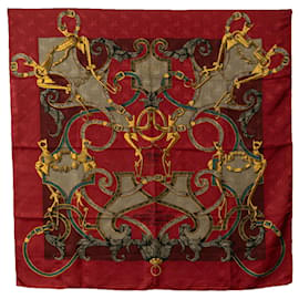 Hermès-Sciarpe di seta rosse Hermes Par Mefsire Antoine De Plvvinel-Rosso