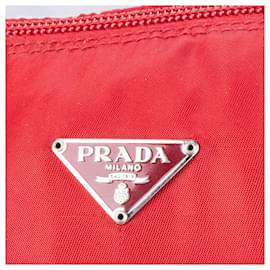 Prada-Prada Red Nylon Triangle Pouch-Red