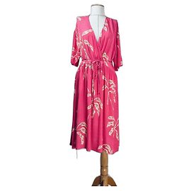 Robe midi fleurie rose Stella Nova Rose
