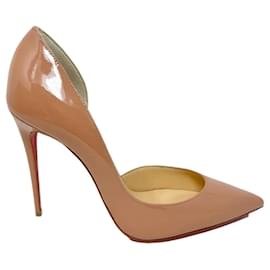 Christian Louboutin-Zapatos de tacón Iriza de 100 mm - Becerro de charol - Rubor - Mujer-Beige