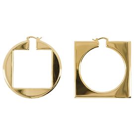 Orecchini Les Creoles Rond Carre - Jacquemus - Metallo - Oro D'oro Metallico