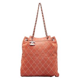 Chanel Surpique Bolsa balde com cordão Bolsa de ombro de couro em bom estado Outro