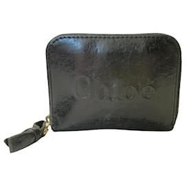 Chloé-Chloe black leather wallet-Black