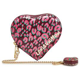 Louis Vuitton-Louis Vuitton Red x Stephen Sprouse Leopard Heart Coin Pouch-Red
