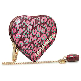 Louis Vuitton-Louis Vuitton Red x Stephen Sprouse Leopard Heart Coin Pouch-Red