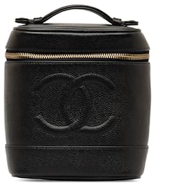Chanel-Bolsa Chanel Black CC Caviar Vanity Bag-Preto