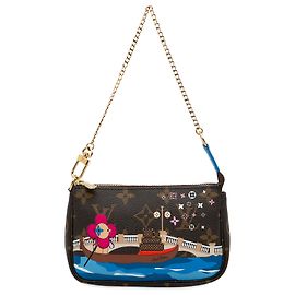 Accesorios mini pochette navideños Vivienne con monograma marrón de Louis Vuitton Castaño