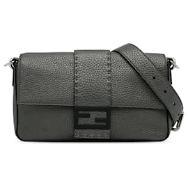 Fendi-Fendi Gray Selleria Convertible Waist Bag-Grey,Dark grey