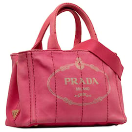 Prada-Borsa Prada rosa piccola con logo Canapa-Rosa