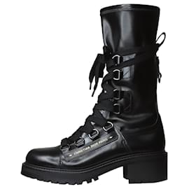 Christian Dior-Black D-flight leather ankle boots - size EU 41.5-Black