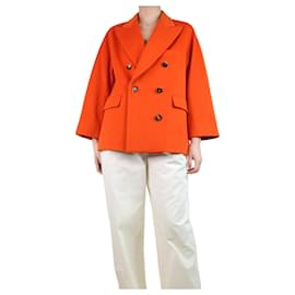 Alberto Biani-Orange double-breasted wool jacket - size UK 10-Orange