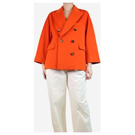 Alberto Biani-Orange double-breasted wool jacket - size UK 10-Orange