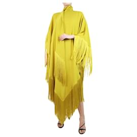Autre Marque-Yellow fringed crepe kaftan - size OS-Yellow