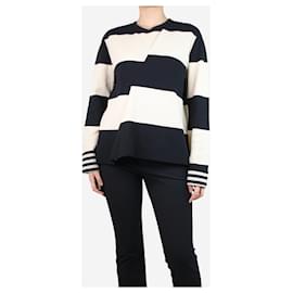 Calvin Klein-Black striped asymmetric top - size M-Black