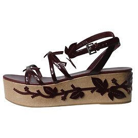Prada Burgundy platform sandals - size EU 40.5 (Uk 7.5) Red