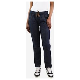 Brunello Cucinelli-Calça jeans azul com cintura elástica - tamanho UK 8-Azul
