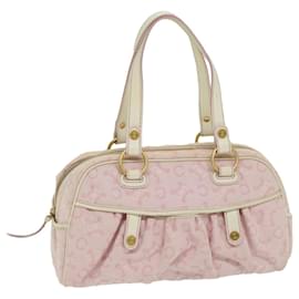 Céline-CELINE C Macadam Canvas Shoulder Bag Pink Auth yk10678-Pink