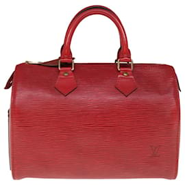 Louis Vuitton-Louis Vuitton Epi Speedy 25 Bolsa de Mão Castelhano Vermelho M43017 Autenticação de LV 66466-Outro
