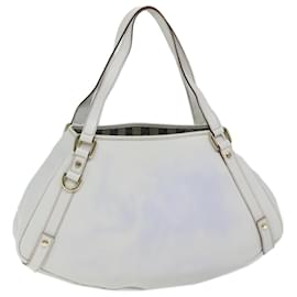 Gucci-GUCCI Tote Bag Leather White 130736 auth 66218-White