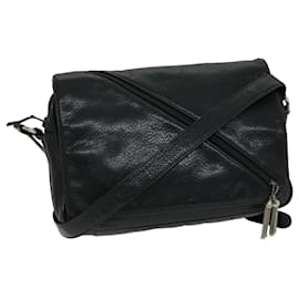 Gianni Versace-Gianni Versace Shoulder Bag Leather Black Auth bs12043-Black