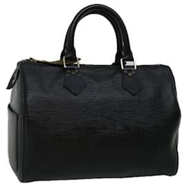 Louis Vuitton-Louis Vuitton Epi Speedy 25 Hand Bag Black M43012 LV Auth 66670-Black