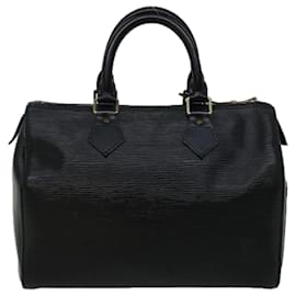 Louis Vuitton-Louis Vuitton Epi Speedy 25 Bolsa de mão preta M43012 Autenticação de LV 66670-Preto