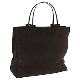 Gucci-GUCCI Hand Bag Suede Brown 002 1025 auth 66494-Brown