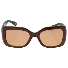 Chanel-CHANEL Óculos de sol plástico Verde CC Auth ac2760-Verde