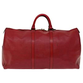 Louis Vuitton-Louis Vuitton Epi Keepall 55 Boston Bag Red M42957 LV Auth ki4078-Vermelho