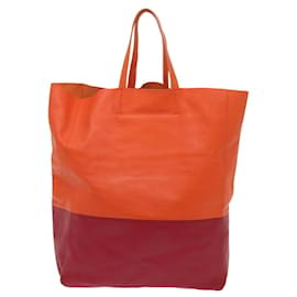 Céline-CELINE Handtasche Leder Orange Auth ep3321-Orange