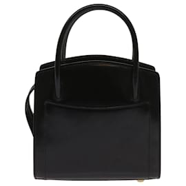 Céline-CELINE Hand Bag Leather 2way Black Auth hk1062-Black