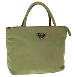 Prada-PRADA Hand Bag Nylon Khaki Auth 66227-Khaki