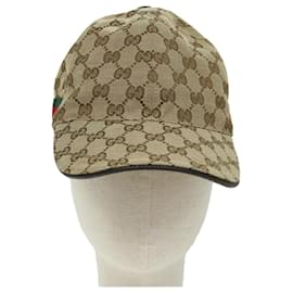 Gucci-GUCCI GG Canvas Web Sherry Line Cap L size Beige Red Green 200035 Auth am5811-Red,Beige,Green