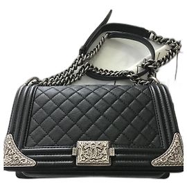 Chanel Boy Paris Dallas Handtasche aus schwarzem Leder Schwarz