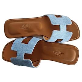 Hermès-ORAN sandals-Light blue