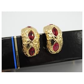 Yves Saint Laurent-YVES SAINT LAURENT vintage clip earrings in excellent condition-Red,Golden